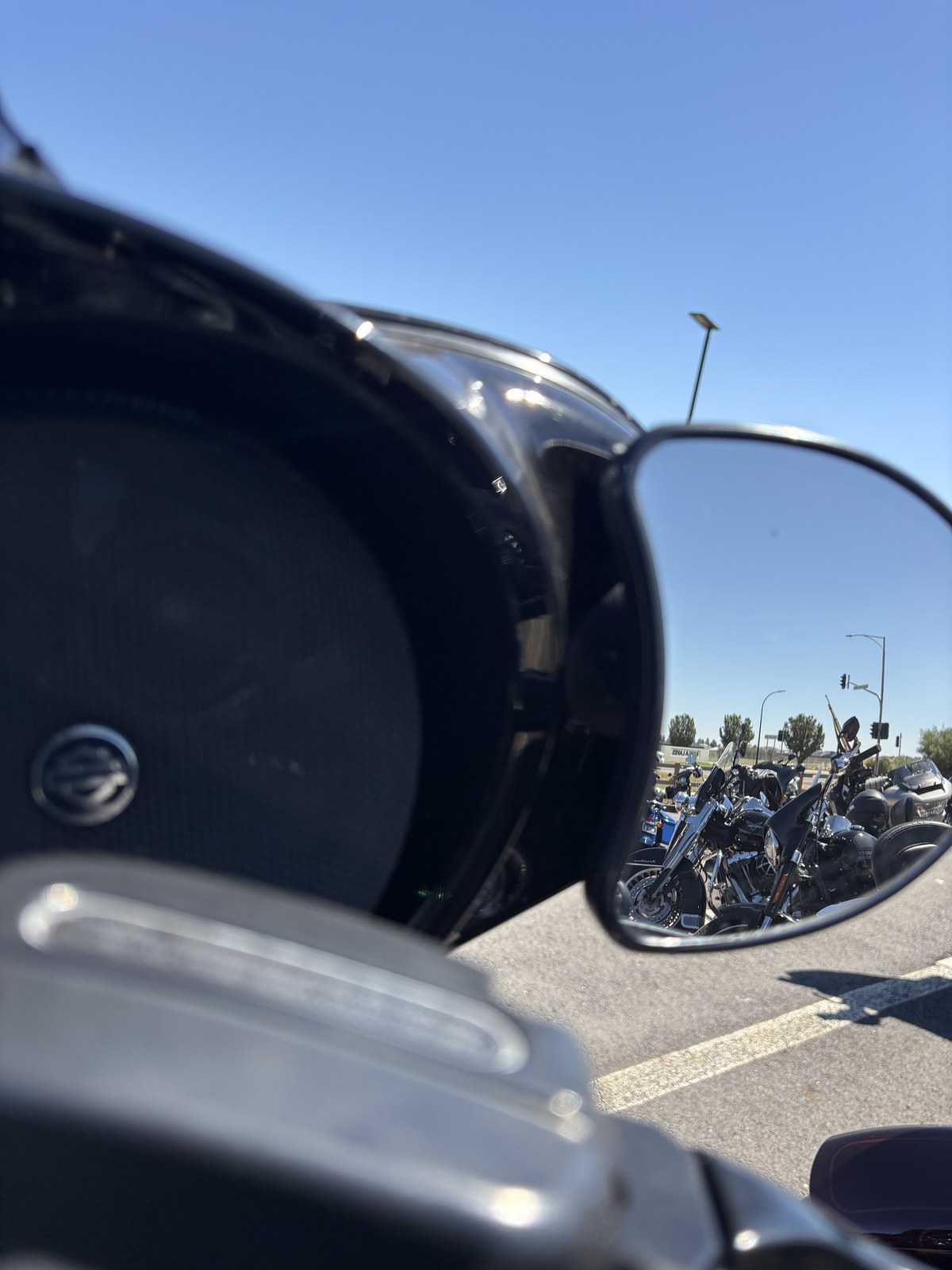 Bikes everywhere - the view in the mirror says it all