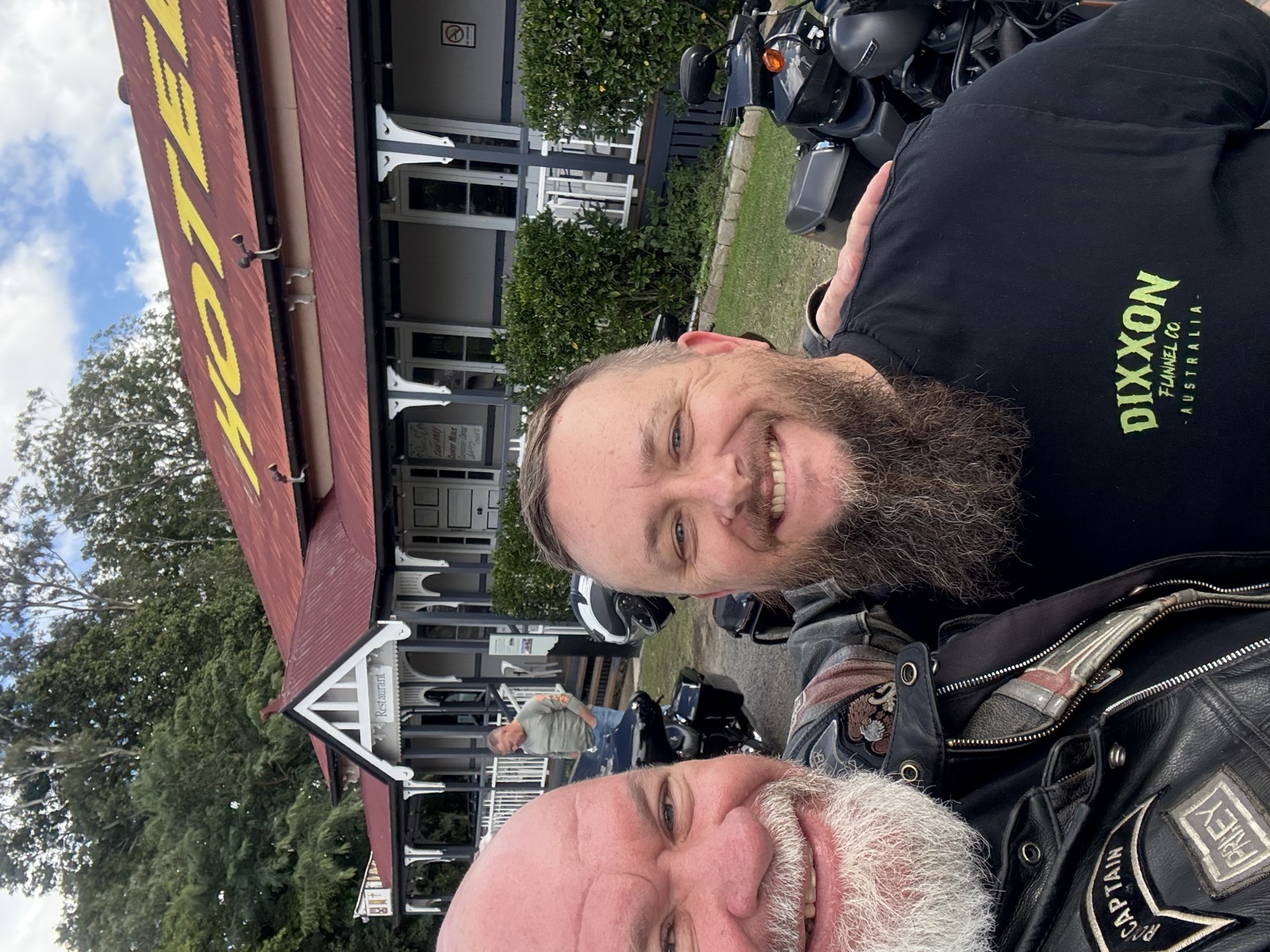 Shaneo and me out front of the Royal - reccie lunch sorted