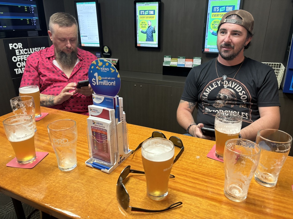 Cold schooners at the Star Hotel bar, Tumut